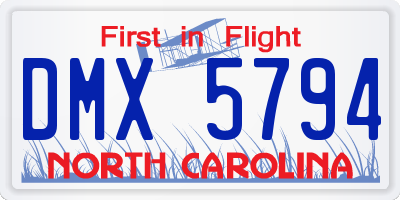 NC license plate DMX5794