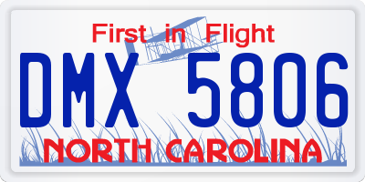 NC license plate DMX5806