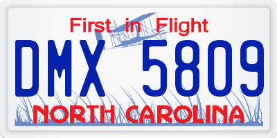 NC license plate DMX5809