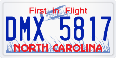 NC license plate DMX5817