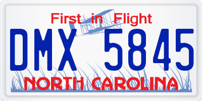 NC license plate DMX5845