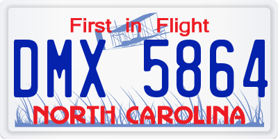 NC license plate DMX5864