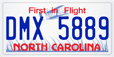 NC license plate DMX5889