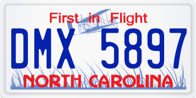 NC license plate DMX5897