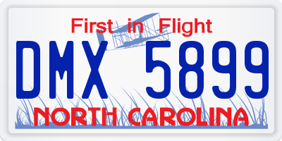 NC license plate DMX5899
