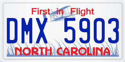 NC license plate DMX5903