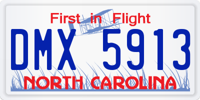 NC license plate DMX5913