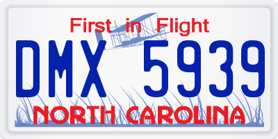 NC license plate DMX5939