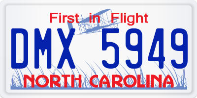 NC license plate DMX5949