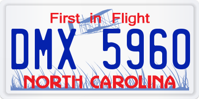 NC license plate DMX5960