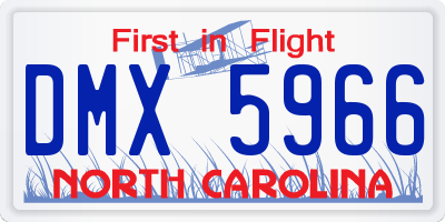 NC license plate DMX5966