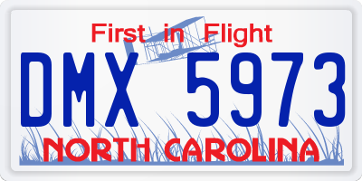 NC license plate DMX5973