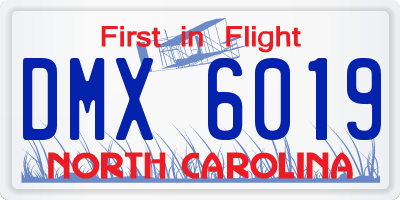 NC license plate DMX6019