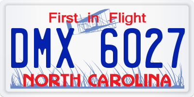 NC license plate DMX6027