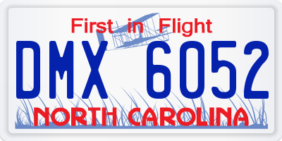 NC license plate DMX6052