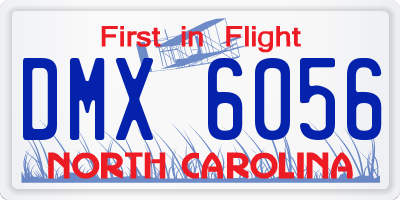 NC license plate DMX6056