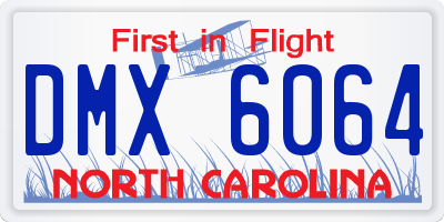 NC license plate DMX6064