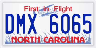 NC license plate DMX6065