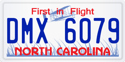 NC license plate DMX6079