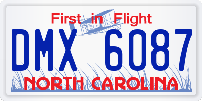 NC license plate DMX6087