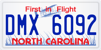 NC license plate DMX6092
