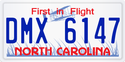 NC license plate DMX6147