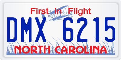 NC license plate DMX6215