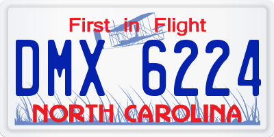 NC license plate DMX6224