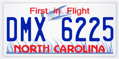 NC license plate DMX6225