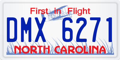 NC license plate DMX6271