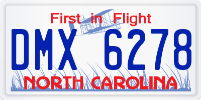 NC license plate DMX6278