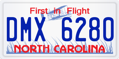 NC license plate DMX6280