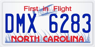 NC license plate DMX6283