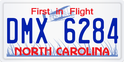 NC license plate DMX6284