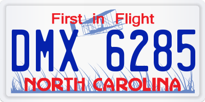 NC license plate DMX6285