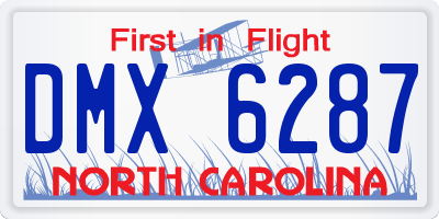 NC license plate DMX6287