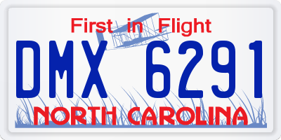 NC license plate DMX6291