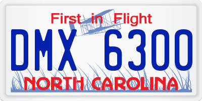 NC license plate DMX6300