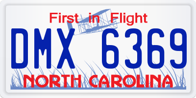 NC license plate DMX6369