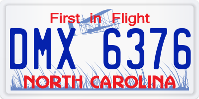 NC license plate DMX6376