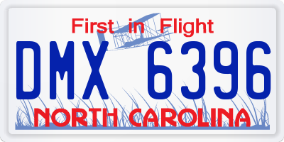 NC license plate DMX6396