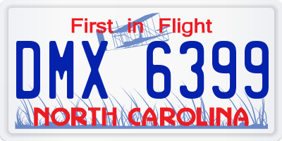NC license plate DMX6399
