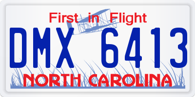 NC license plate DMX6413