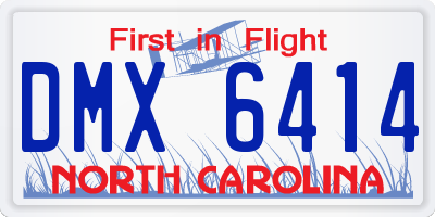 NC license plate DMX6414