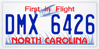 NC license plate DMX6426