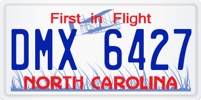 NC license plate DMX6427