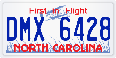 NC license plate DMX6428