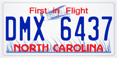 NC license plate DMX6437