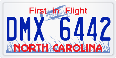 NC license plate DMX6442