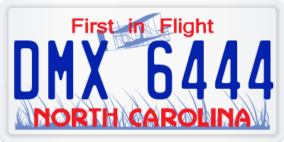 NC license plate DMX6444